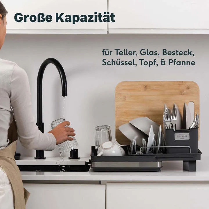 B-Ware Silberthal Abtropfgestell Geschirrständer Abtropfkorb Ausziehbar Rechteckig535