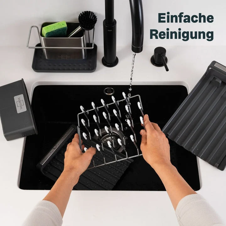 B-Ware Silberthal Abtropfgestell Geschirrständer rostfrei ausziehbar rechteckig