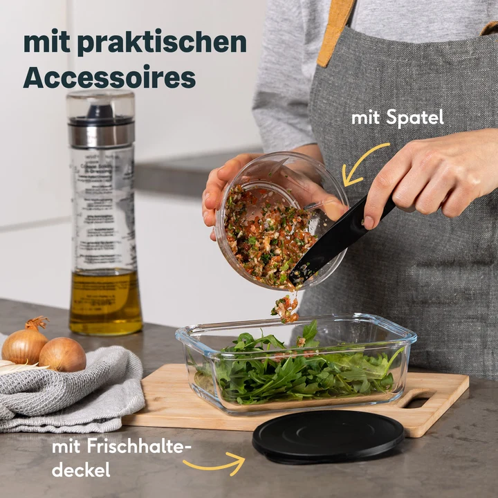 B-Ware SILBERTHAL Multizerkleinerer Küchenhelfer Rühreinsatz Frischhaltedeckel588
