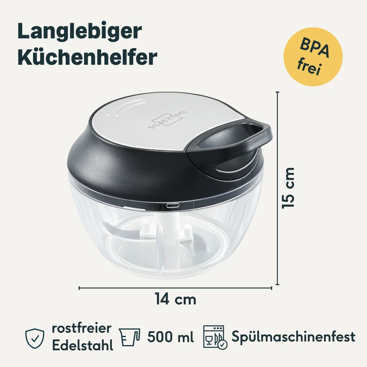 B-Ware SILBERTHAL Multizerkleinerer Küchenhelfer Rühreinsatz Frischhaltedeckel588