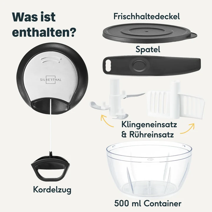 B-Ware SILBERTHAL Multizerkleinerer Küchenhelfer Rühreinsatz Frischhaltedeckel588