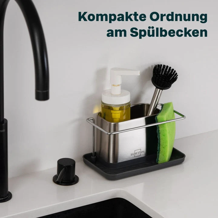 B-Ware Silberthal Spülbecken Organizer Küchenutensilien Aufbewahrung Edelstahl 2 STÜCK