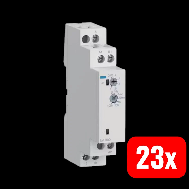 B-Ware Hager EZD100 Zeitrelais Einschaltverzögert 24-240VAC/DC Zeit-Relais 9 STÜCK