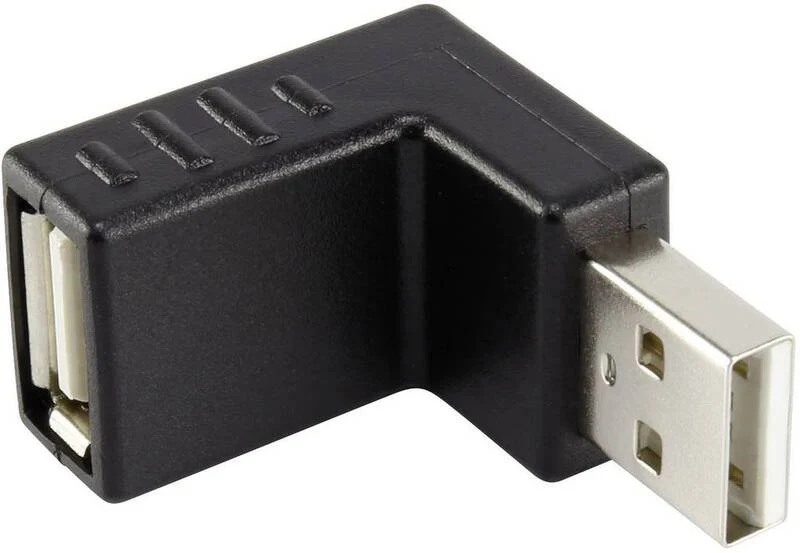 B-Ware Renkforce Adapter Verbindung USB 2.0 Stecker Buchse gewinkelt schwarz 9 STÜCK