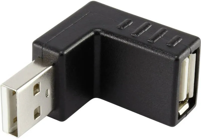 B-Ware Renkforce Adapter Verbindung USB 2.0 Stecker Buchse gewinkelt schwarz 9 STÜCK