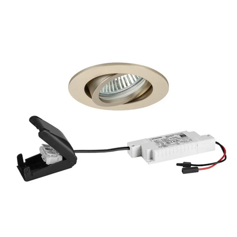 B-Ware BRUMBERG BB18 dim2wam RC Spot Strahler Einbaulampe hellgold mit Installationsbox