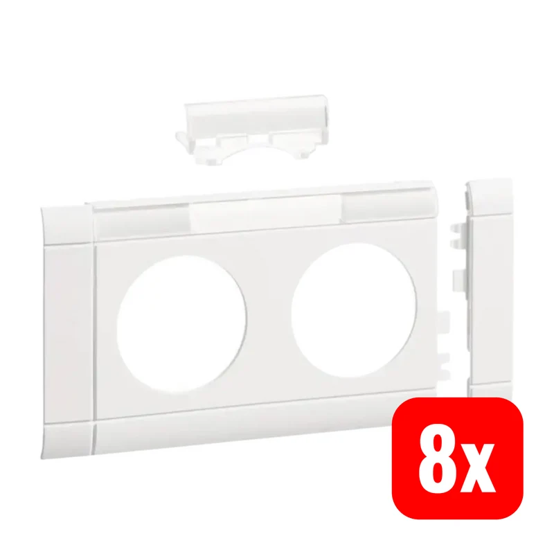 B-Ware Hager Blende Abdeckung GB080219016 2fach OT 80 mm verkehrsweiß Weiß 8 STÜCK