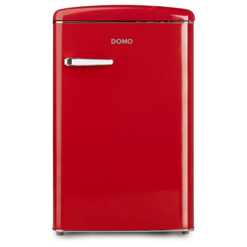 B-Ware Domo Kühlschrank Minibar Retro rot 120L LED Glasböden Standgerät Küchengerät