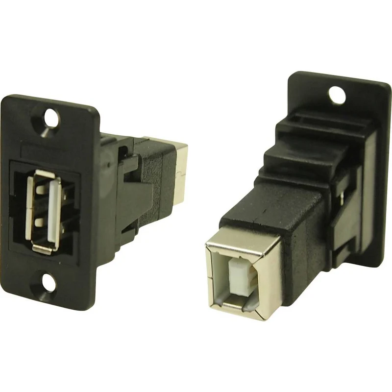B-Ware Cliff Adapter Buchse Einbau USB-Buchse USB-Buchse Typ A Typ B Schwarz 5 STÜCK