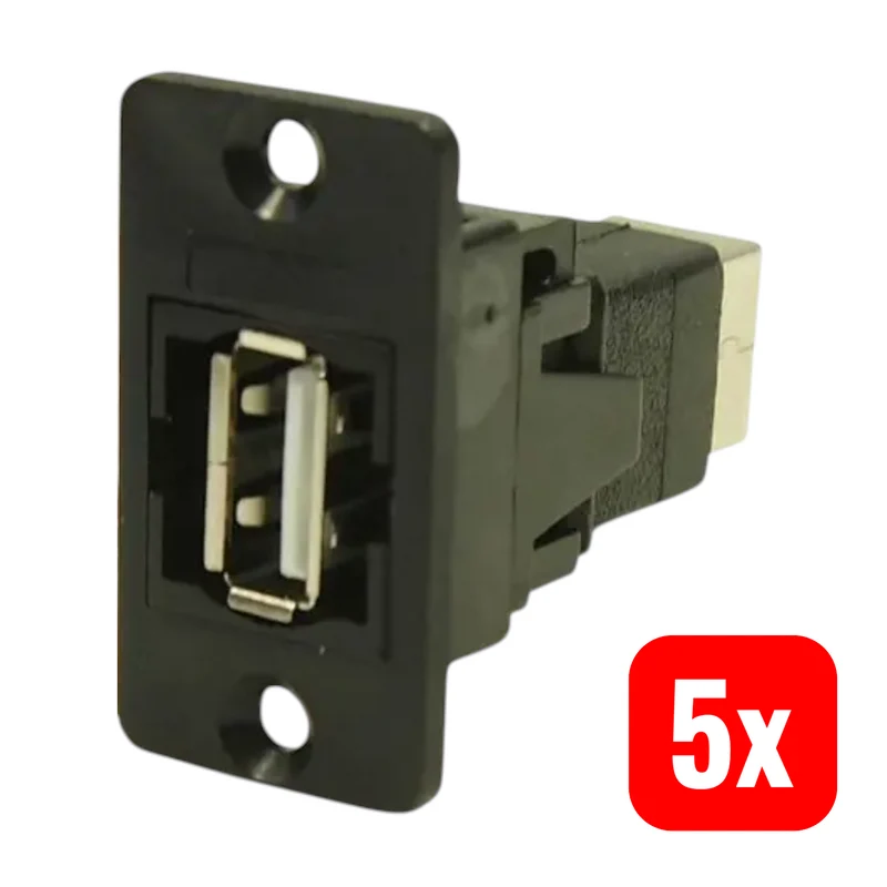 B-Ware Cliff Adapter Buchse Einbau USB-Buchse USB-Buchse Typ A Typ B Schwarz 5 STÜCK