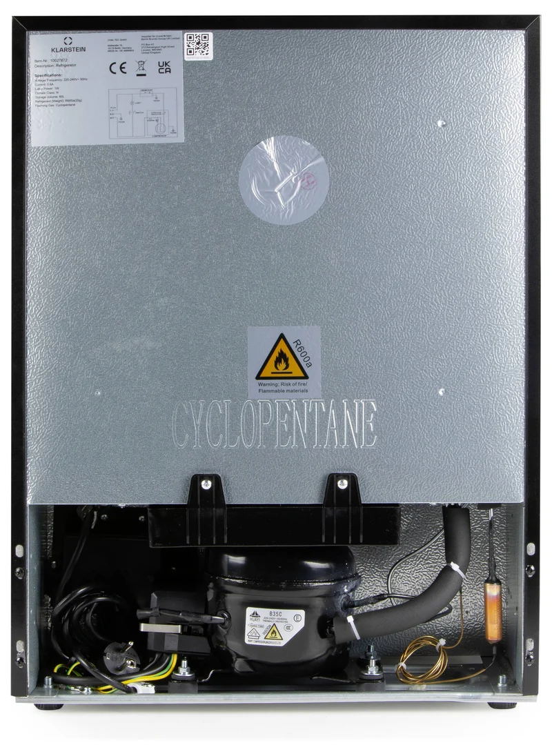 B-Ware Domo Bar-Kühlschrank Party-Kühler Glastür Schwarz DO91609BK 60L Energieklasse D