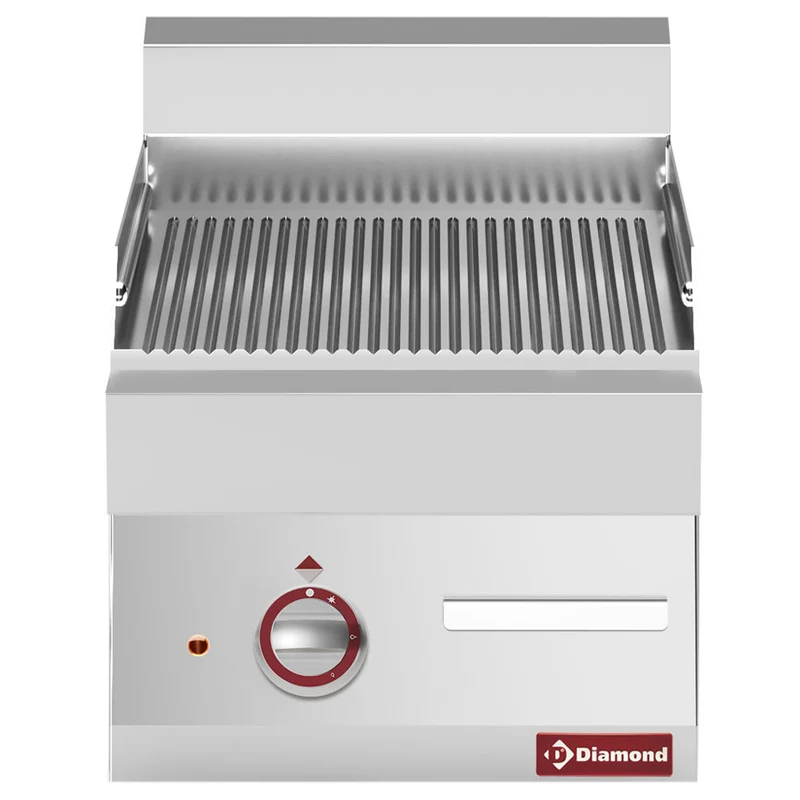 Profi Elektro-Grillplatte gerillt , 40 cm , Gusseisen, E65/PR4T-N