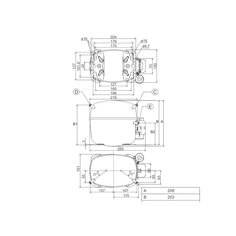 Kompressor SC10DLX Danfoss Secop