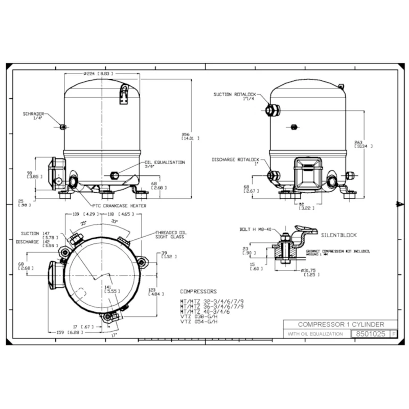 Kompressor MTZ36-4VI Danfoss Maneurop