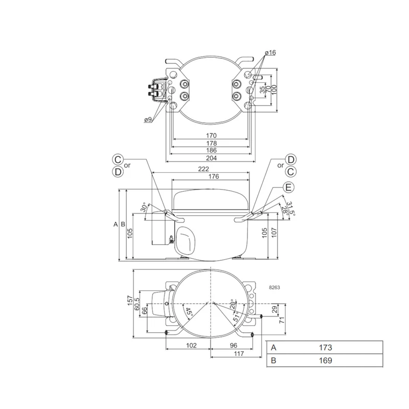 Kompressor KLF4.8CND Danfoss Secop
