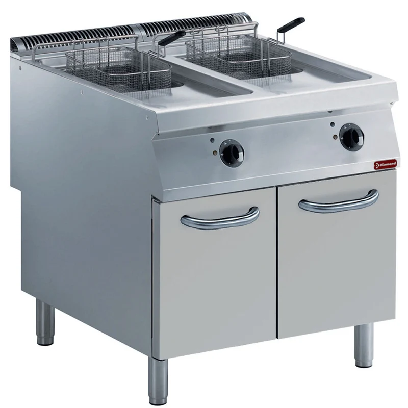Profi Doppel-Standfritteuse elektrisch - 2x 15 Liter mit Unterbau, E22/F30A8-N