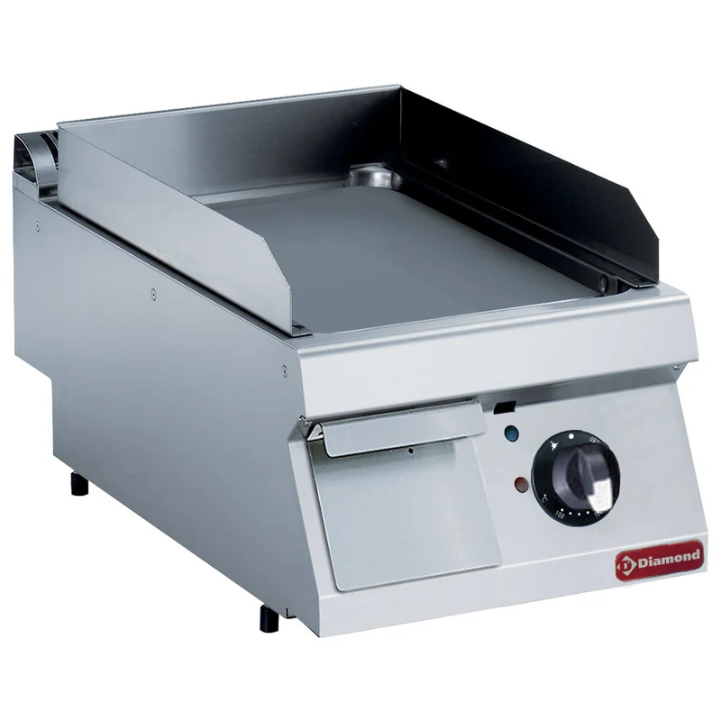 Profi Elektro-Griddleplatte glatt , Tischgerät 400mm , Edelstahl, E17/PL4T-NE