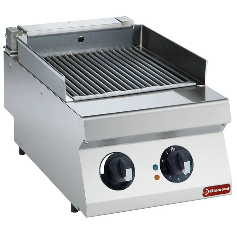 Elektro-Grillplatte 400mm , Edelstahl , Tischgerät, E17/GPLP1-HP