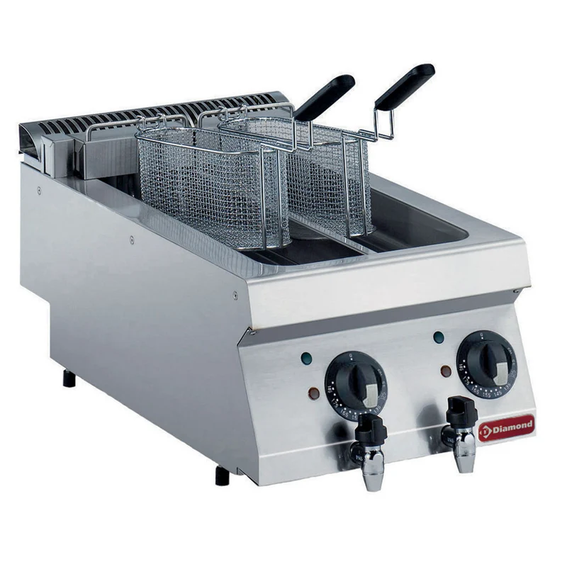 Profi Elektro Doppel-Fritteuse , 2x 5 Liter Tischgerät , 9 kW, E17/F2V54T-N