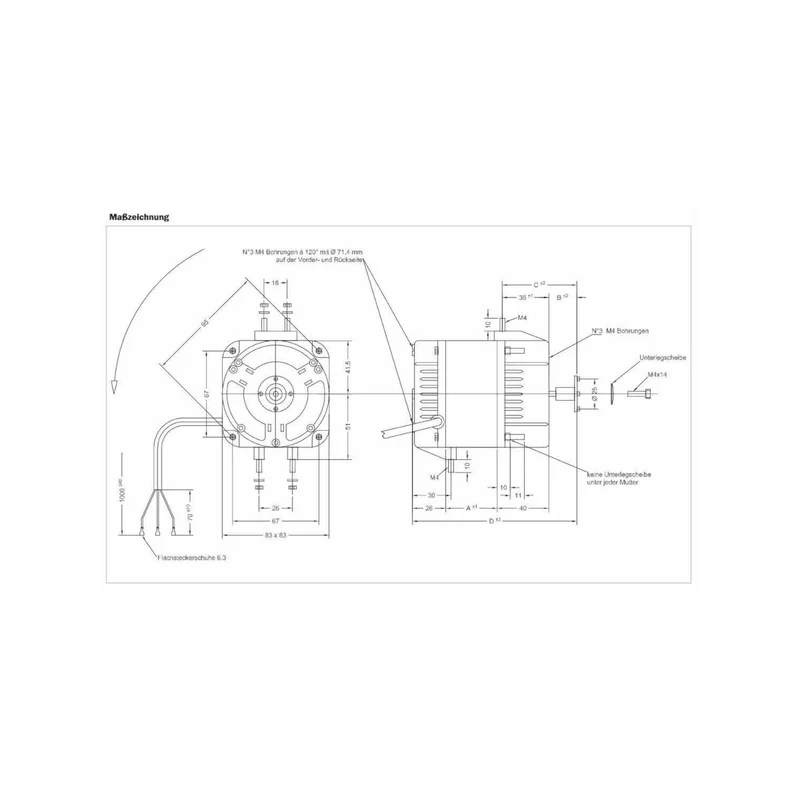 Lüftermotor M4Q045-CA01-75 ebm-papst 7W