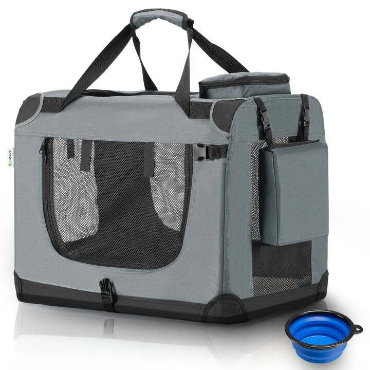 B-Ware Hundebox Auto faltbar Lassie S Hundetransportbox grau Tragegriff kleine Hunde