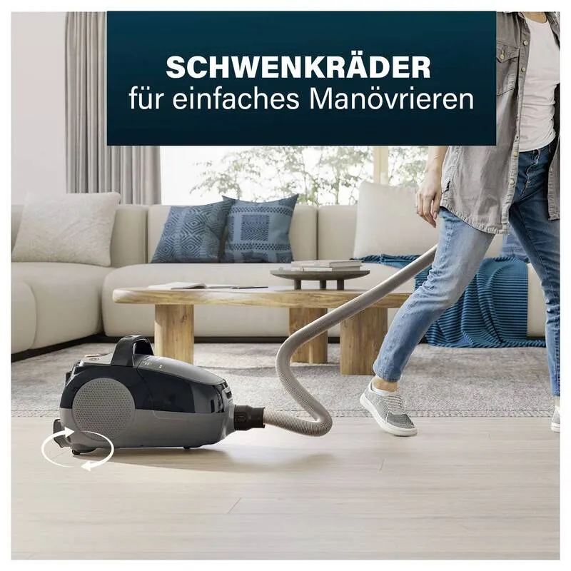 B-Ware Princess Staubsauger Bodenstaubsauger 800W HEPA Staubbeutel schwarz 4l 9m