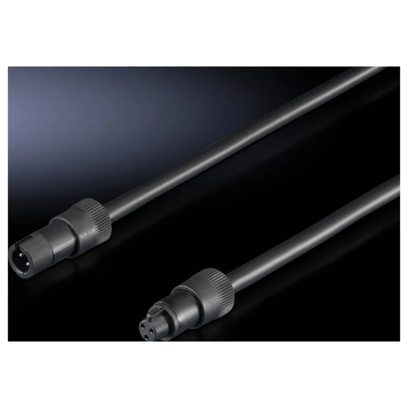 B-Ware Rittal Verbindungskabel Leitung LED Kabel Schwarz Durchgangsverdrahtung 600 mm