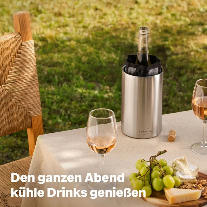 B-Ware Silberthal Weinkühler Flaschenkühler Manschette Edelstahl spülmaschinengeeignet