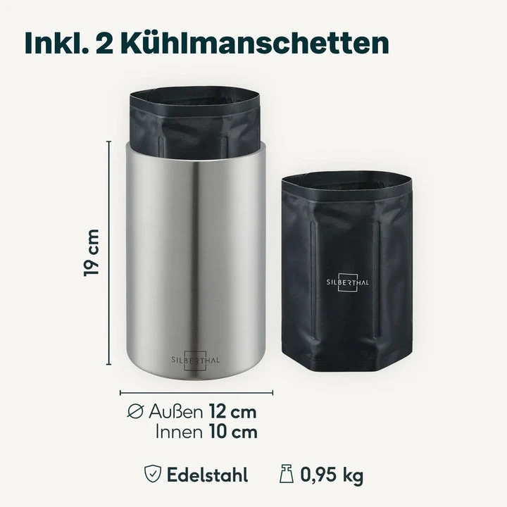 B-Ware Silberthal Weinkühler Flaschenkühler Manschette Edelstahl spülmaschinengeeignet