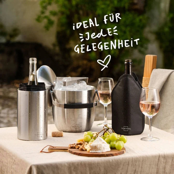B-Ware Silberthal Weinkühler Flaschenkühler Manschette Edelstahl spülmaschinengeeignet