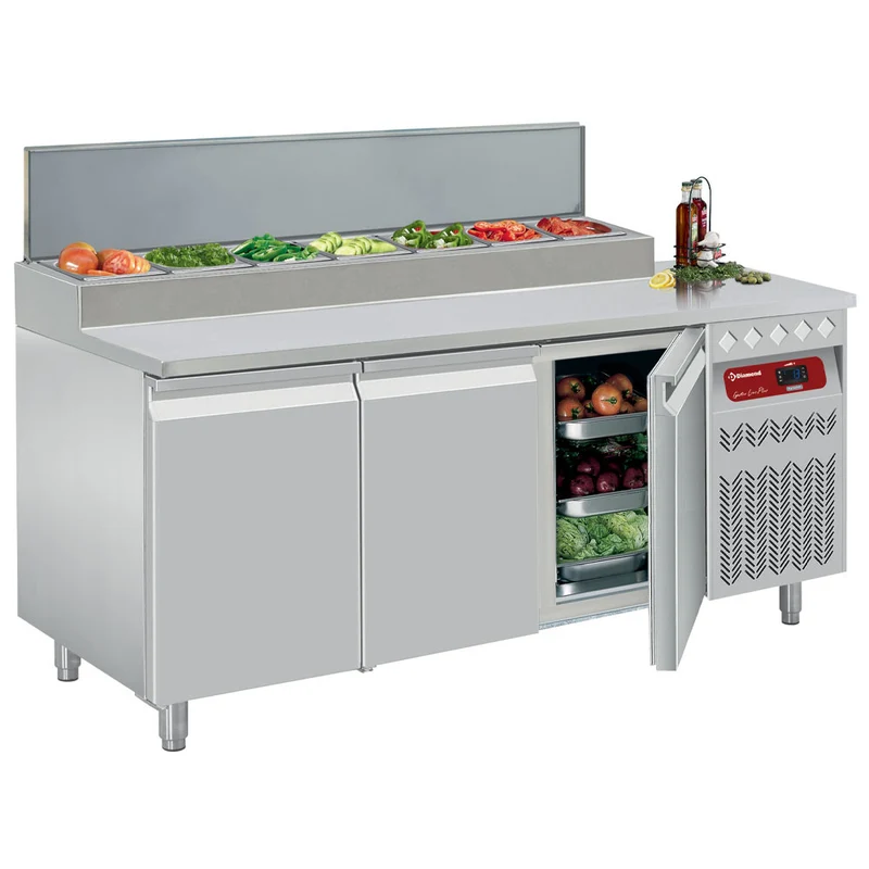 Profi Saladetten-Kühltisch , 3 Türen , GN 1/1 , 1795 mm, DTS-7/P9