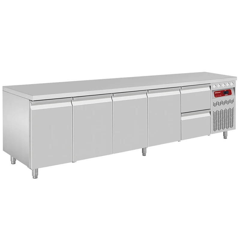 Professioneller Gastro-Kühltisch aus Edelstahl, DT274/P9_1XCA1/2-P9