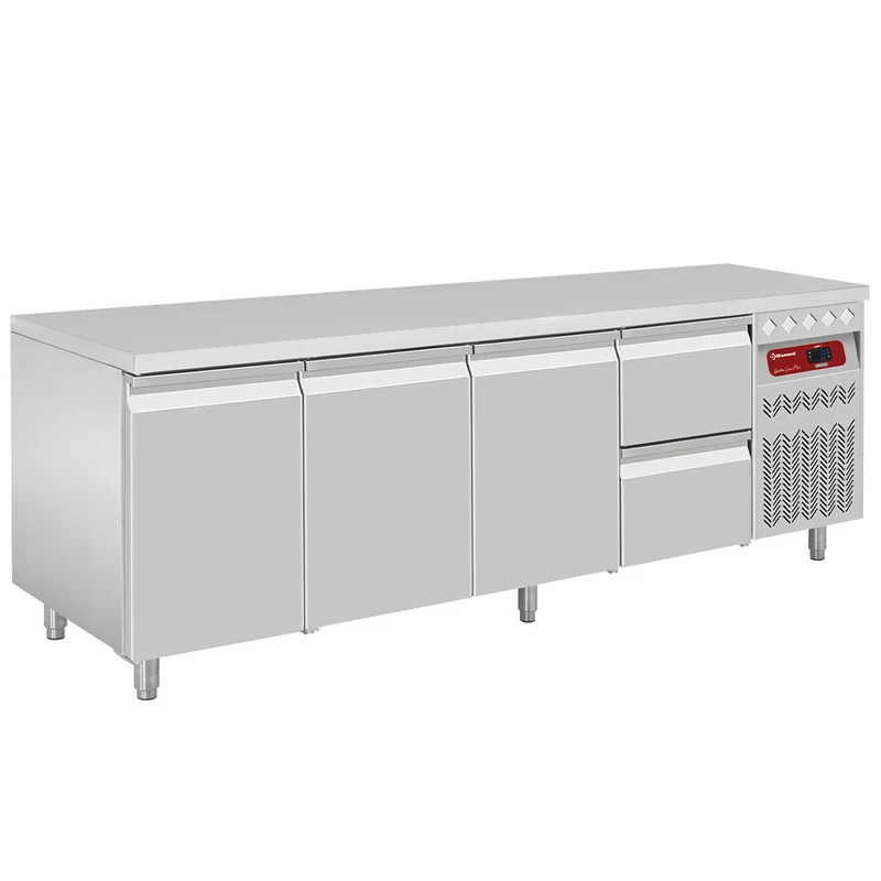 Profi Gastro-Kühltisch 2240 mm , CNS , Umluftkühlung , für EN 600x400, DT224/P9_1XCA1/2-P9