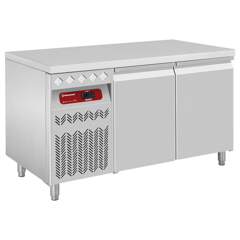 Profi Umluft-Kühltisch aus Edelstahl , 2 Türen , 260 L , GN 1/1, DT131/P9GX
