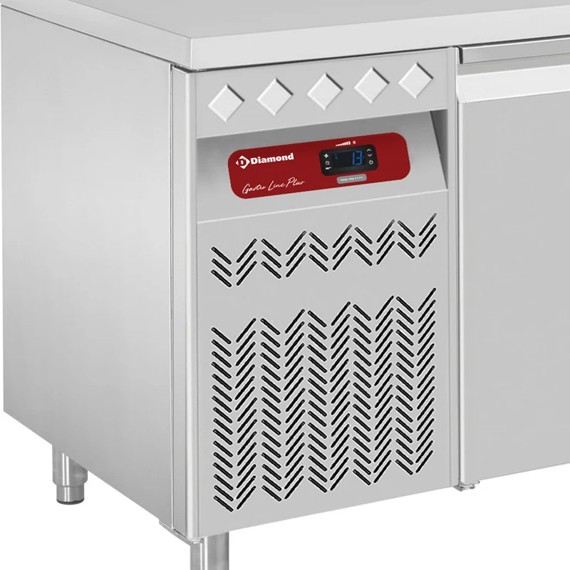 Profi Umluft-Kühltisch aus Edelstahl , 2 Türen , 260 L , GN 1/1, DT131/P9GX