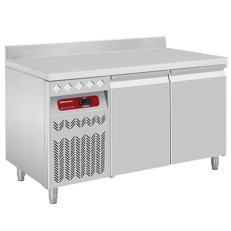 Umluft-Kühltisch 2 Türen GN 1/1 mit Aufkantung , 260L , Aggregat links, DT131/P9AGX