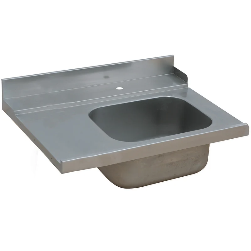 Edelstahl-Spültisch 700 x 700 mm – 1 Becken – Linksanbau, DSR-07