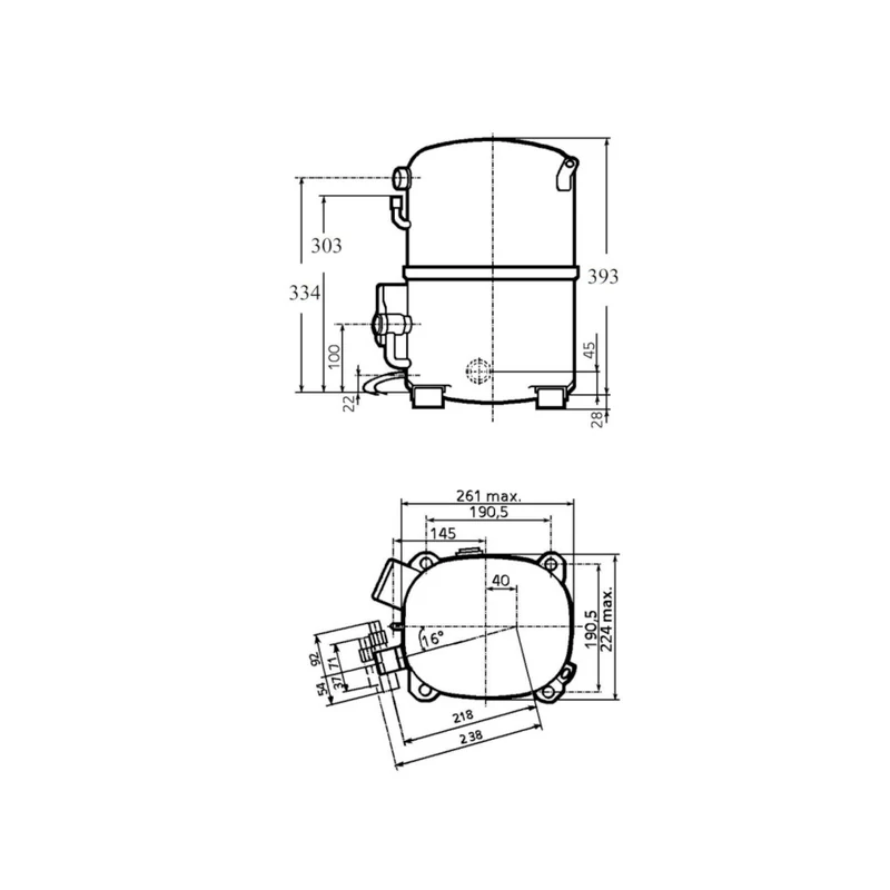 Kompressor TAG2522P-TZ für Parallelmontage Tecumseh