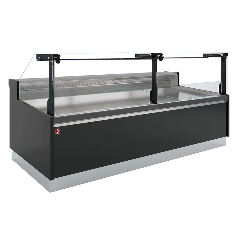 Umluft-Kühltheke mit gekühltem Unterbau , 131 cm , Black Design, DPT13-V5