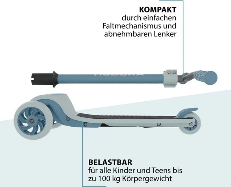 B-Ware HUDORA Tri-Scooter Roller Kinderfahrzeug Kinderroller blue Klappmechanismus