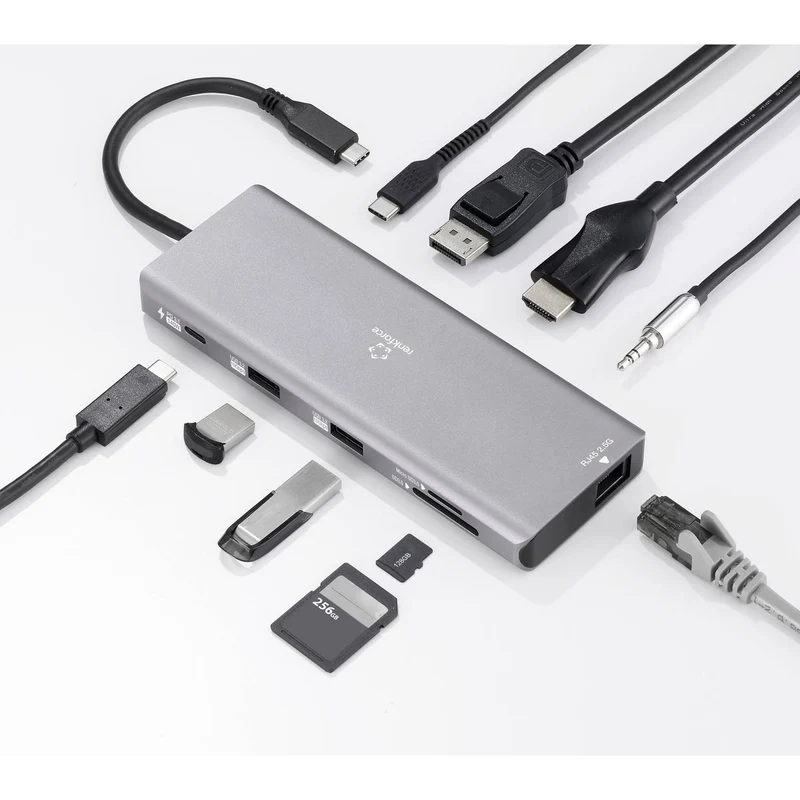 B-Ware Renkforce USB-C Dockingstation Hub RF-DKS-905 10-in-1 8K PD 3.1 Laptop