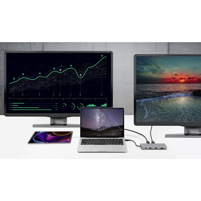B-Ware Renkforce USB-C Dockingstation Hub RF-DKS-905 10-in-1 8K PD 3.1 Laptop