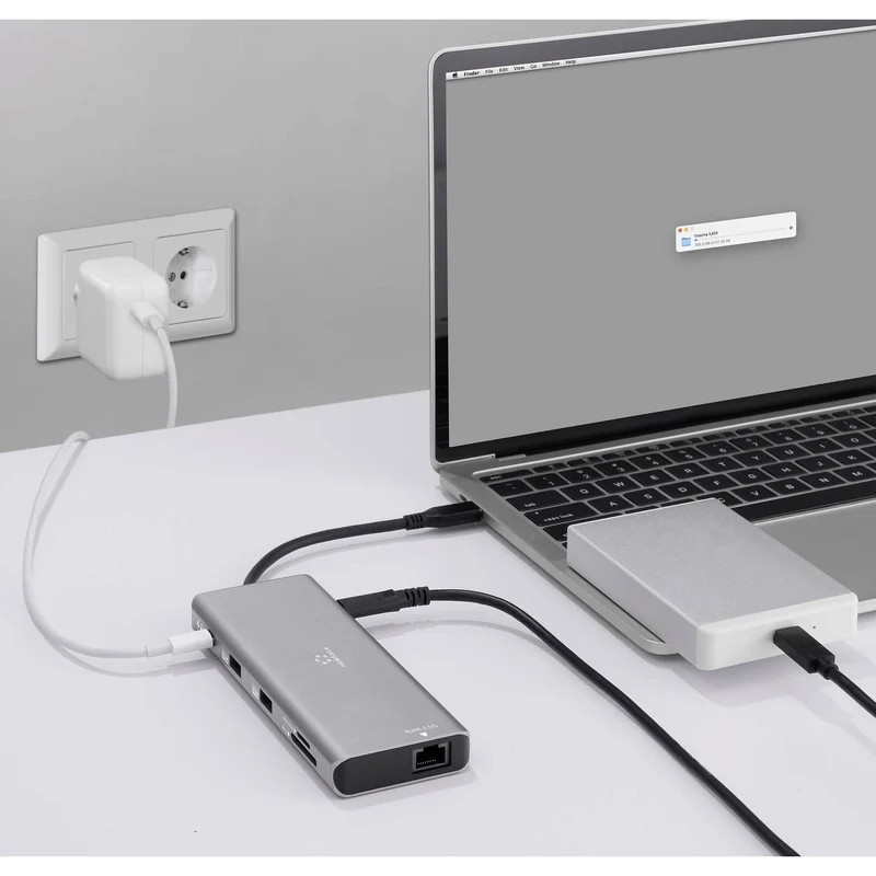 B-Ware Renkforce USB-C Dockingstation Hub RF-DKS-905 10-in-1 8K PD 3.1 Laptop