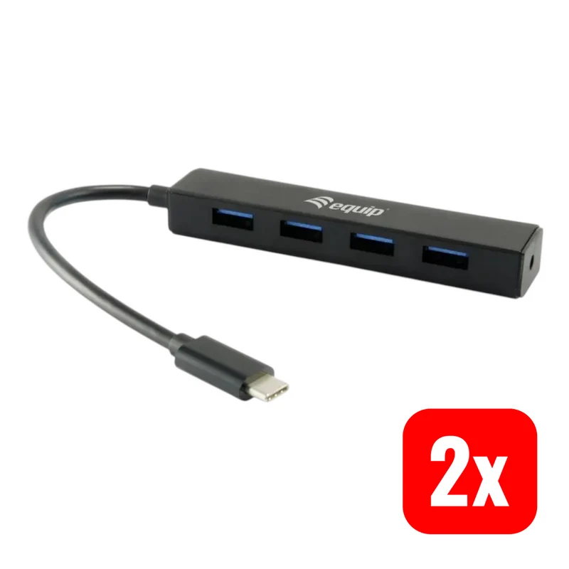 B-Ware EQUIP USB Hub Verteiler USB C USB 3.2 Gen 1 4 Port Adapter für Notebook 2 STÜCK