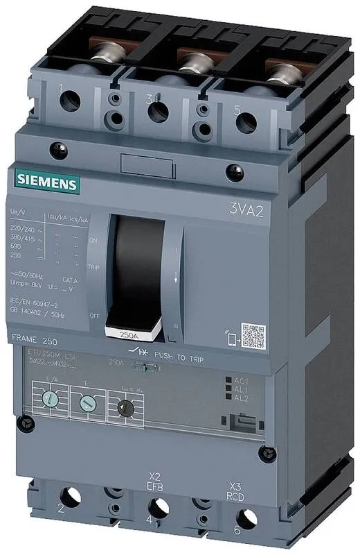 B-Ware Siemens Leistungsschalter 3VA2 IEC Frame 250 Schaltvermögenklasse M Schalter