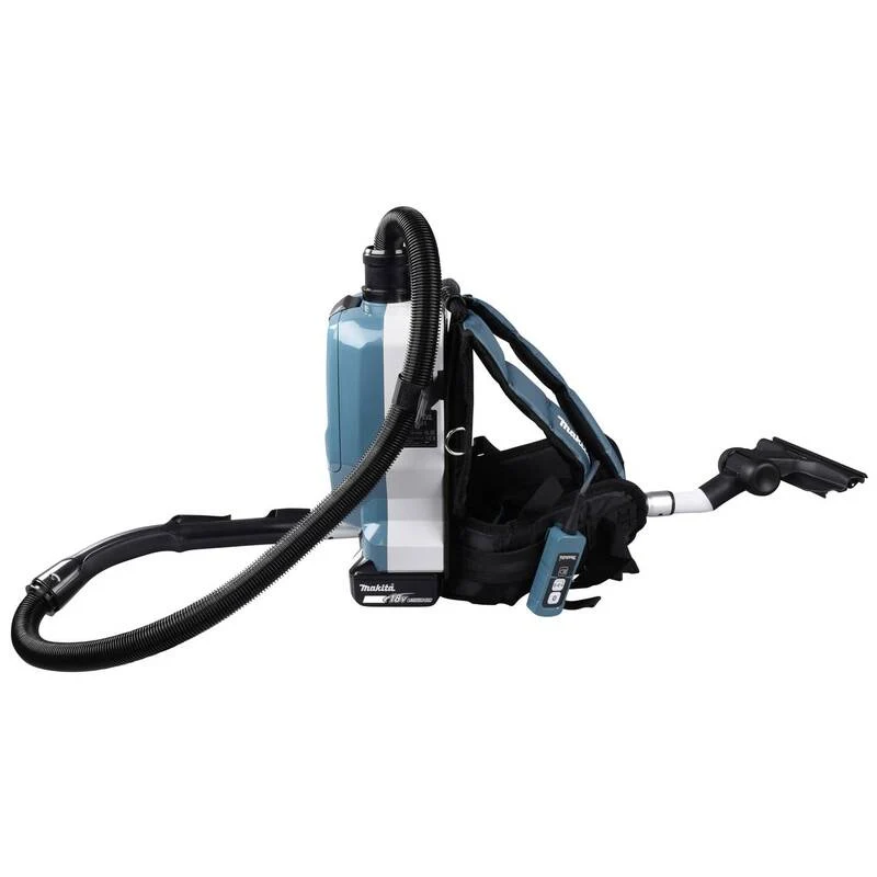 B-Ware Makita Akku-Rucksackstaubsauger 2x18V akkubetrieben Staubsauger 70dB türkis
