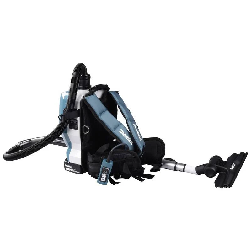 B-Ware Makita Akku-Rucksackstaubsauger 2x18V akkubetrieben Staubsauger 70dB türkis
