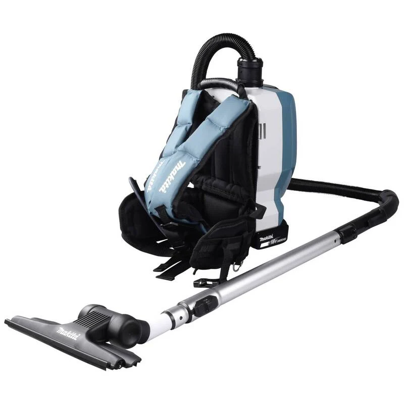 B-Ware Makita Akku-Rucksackstaubsauger 2x18V akkubetrieben Staubsauger 70dB türkis