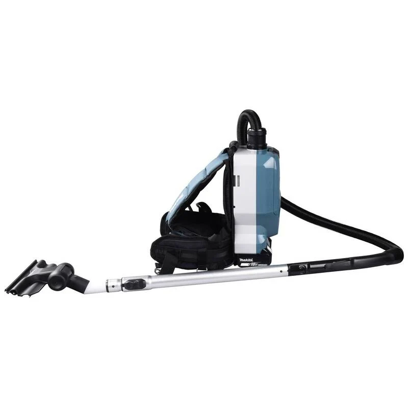 B-Ware Makita Akku-Rucksackstaubsauger 2x18V akkubetrieben Staubsauger 70dB türkis