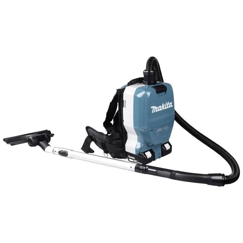 B-Ware Makita Akku-Rucksackstaubsauger 2x18V akkubetrieben Staubsauger 70dB türkis